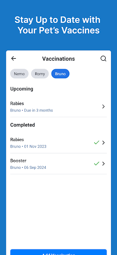 Rastreador de mascotas - Registros de cuidado de mascotas